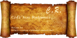 Czékus Radamesz névjegykártya